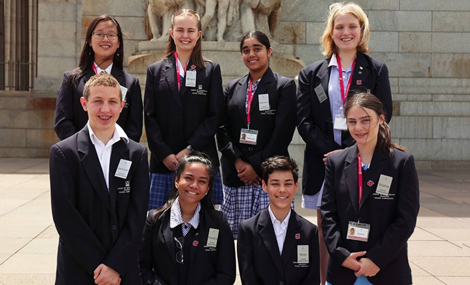 Young Ambassador leadership program The 2019 Young Ambassadors of the Shrine of Rememebrance