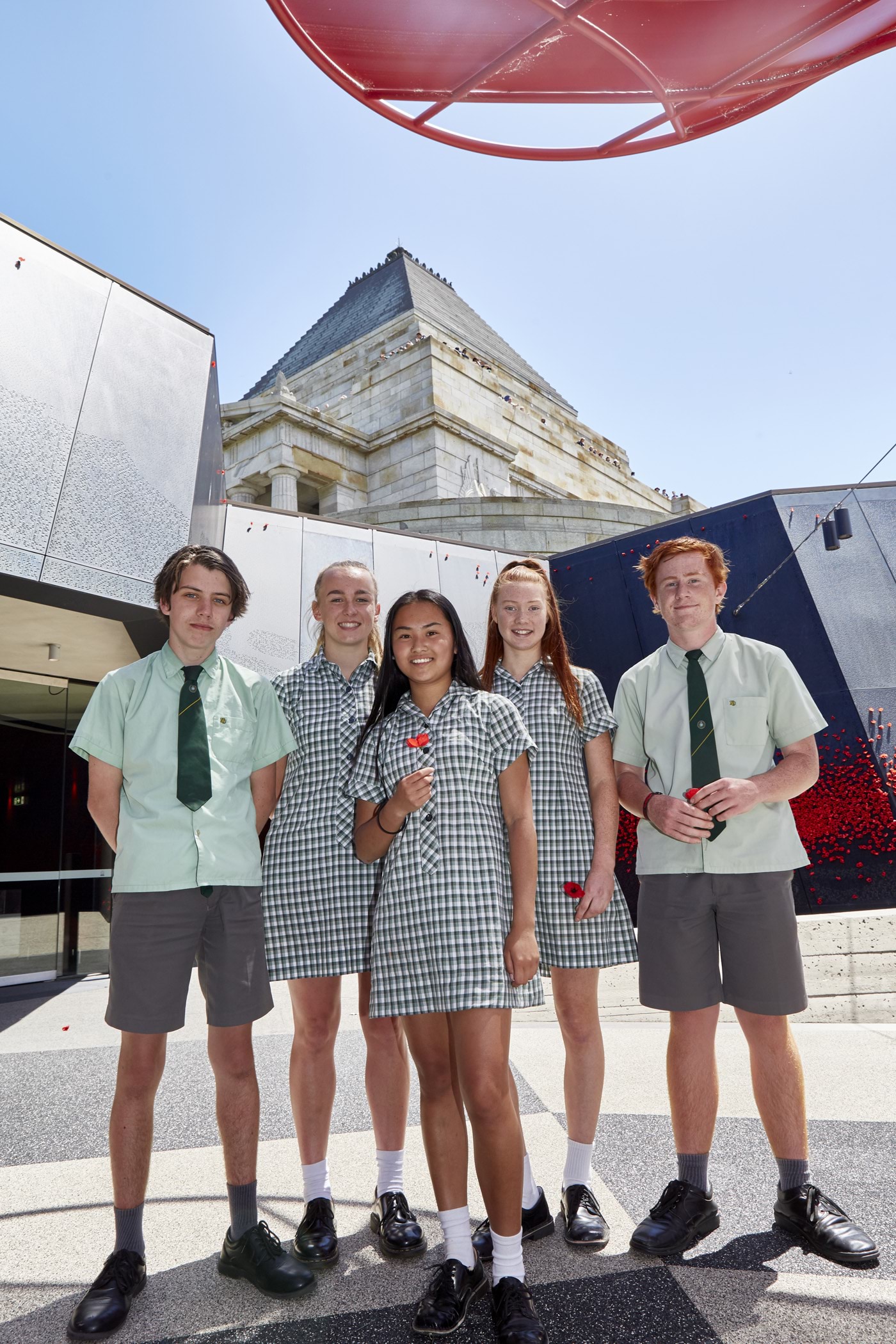 Students at the Shrine of Remembrance