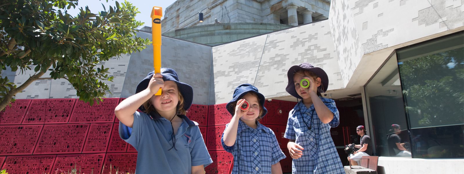 Primary school students at the Shrine