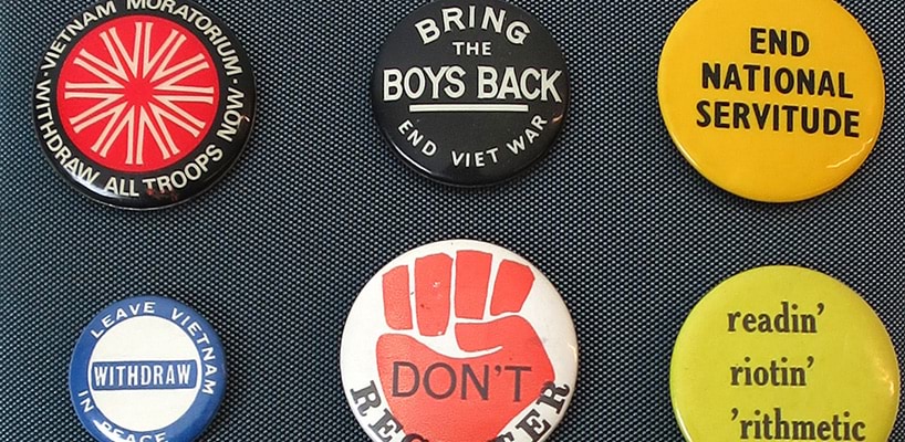 Vietnam era badges, 1967–1972  on loan courtesy of Museum Victoria