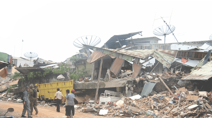 Nias streets following the eathquake