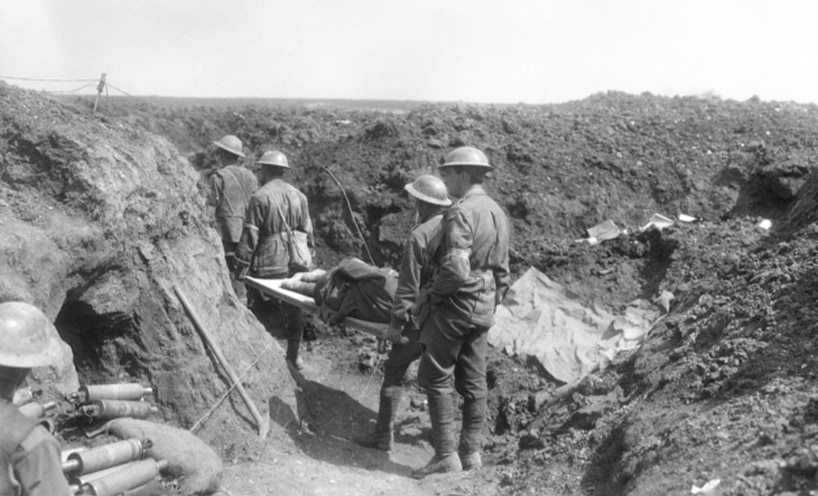 Australian stretcher-bearers at the Second Battle of Bullecourt May 1917