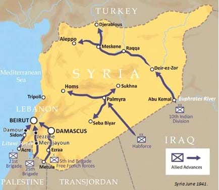 Map of Syria June 1941