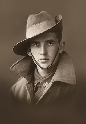 A portrait of an unidentified WWI soldier