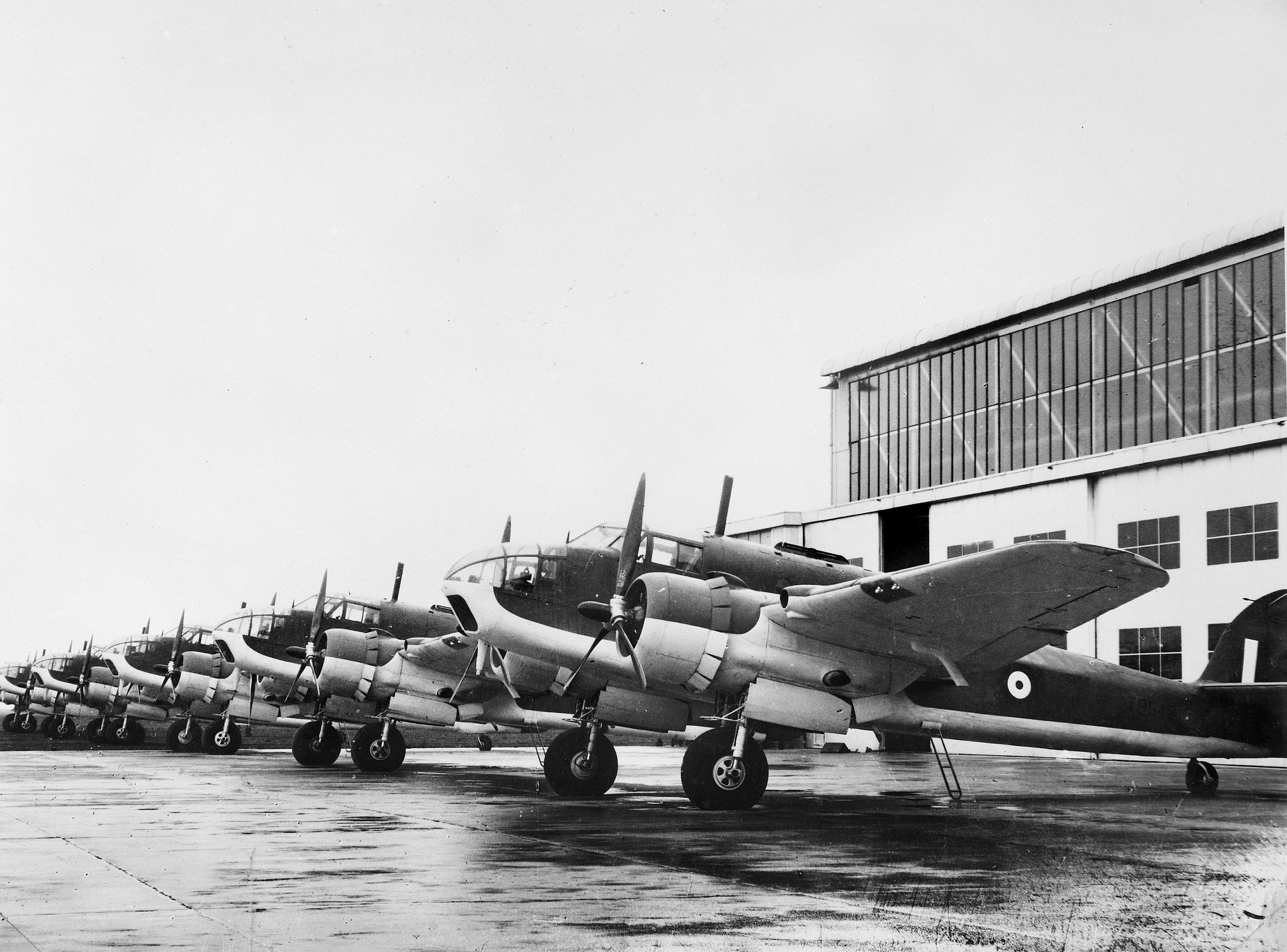 A line of Beaufort Bomber planes