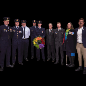 DEFGLIS members and allies at the rainbow wreath laying at the Shrine in 2022. 