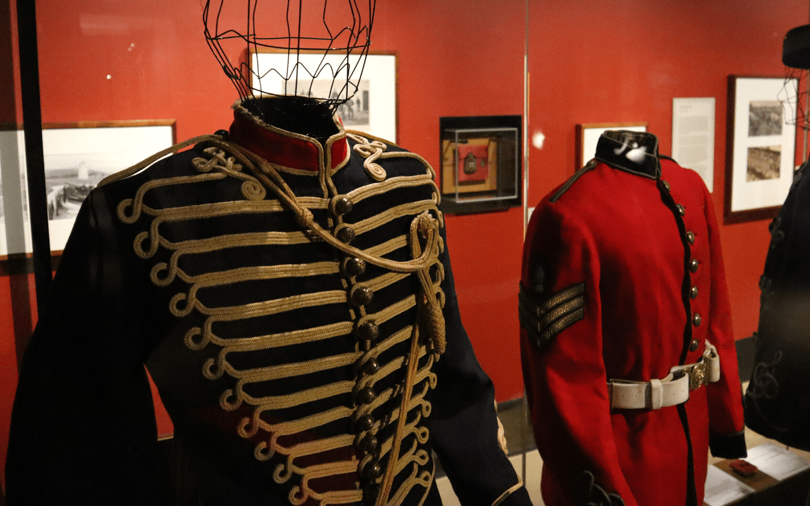 A military uniform with gold detail 