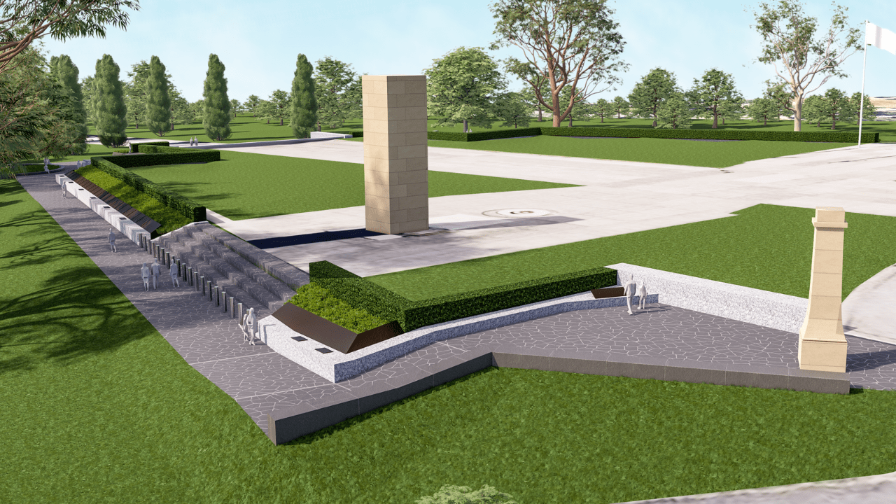 Render of Enhanced Second World War Memorial Forecourt and Walkway