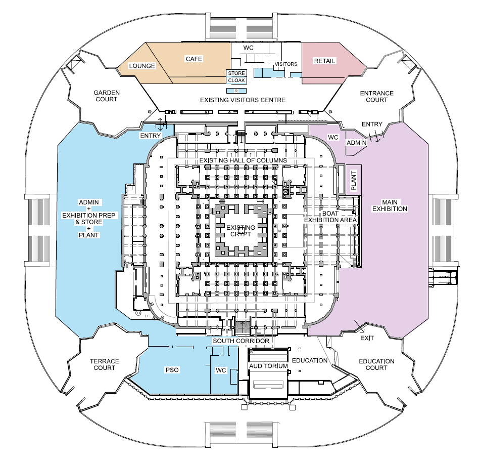 Internal architectural map of the Shrine