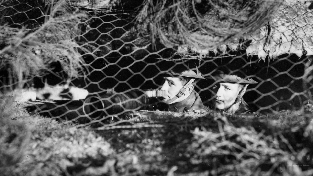 First World War Soldiers in a dugout